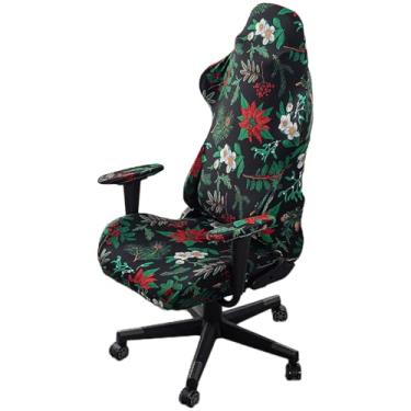 Imagem de Kitegrese Capas para cadeira de jogos, conjunto de capas de cadeira de jogos com estampas universais elásticas com capas de braço - 4 peças (sem cadeira) (K)