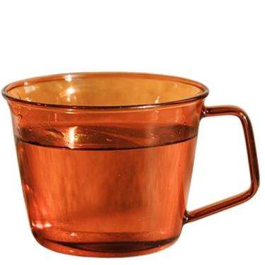 Imagem de WENSHUO Caneca âmbar Aura, xícara de café sépia, vidro resistente ao calor, seguro para micro-ondas e lava-louças (Amber-S, 201 ml)