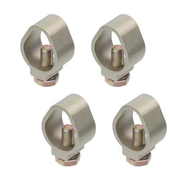 Imagem de FarBoat 4 braçadeiras de haste de aterramento de cobre para aterramento direto de 1/2 polegada, clipe de fio de latão tipo A para conexões de sistema de aterramento elétrico, 1/2 polegada