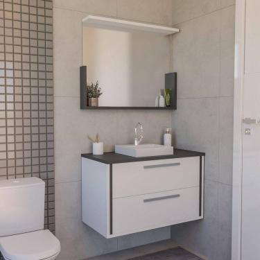 Imagem de Conjunto Gabinete E Armário Inspira Design 60cm Chumbo