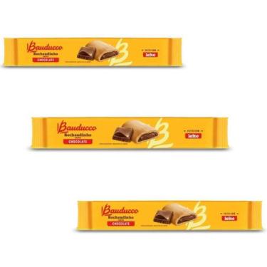 Imagem de Biscoito Recheadinho Bauducco Chocolate Kit 3 Pacotes 108G
