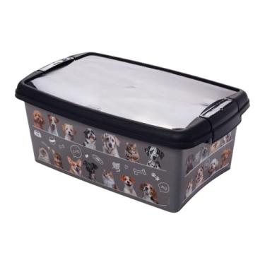 Imagem de Caixa Organizadora de Plástico com Tampa Decorada Pets Azul 3,4L Plasútil