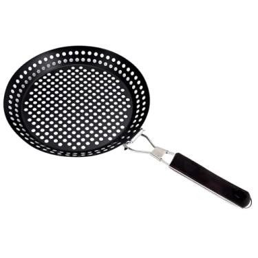 Imagem de Cesta para Grelhar Antiaderente com Cabo Emborrachado D30Xa4Cm Preta Fracalanza - Full Fit