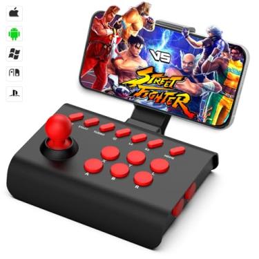 Imagem de arVin Arcade Fight Stick Joystick Game Controller for iPhone iOS Android PC Fighting Stick for Nintendo Switch/PS3/PS4 Arcade Rocker Gamepad with Turbo & Marco for Emulators/Cloud/PS Remote Play/Steam