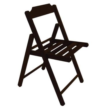 Imagem de Cadeira De Madeira Dobrável Tramontina Lille Em Madeira Itaúba Com Acabamento Castanho Escuro