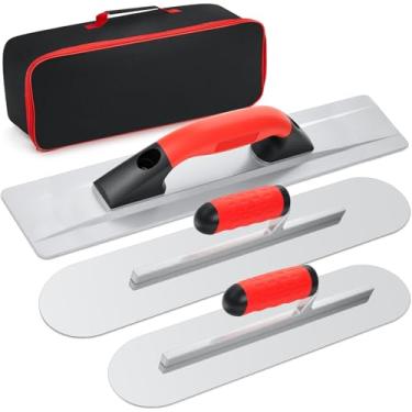 Imagem de MorningRo Conjunto de 4 ferramentas manuais de concreto inclui boia manual de concreto e magnésio 40,6 cm x 8,5 cm, espátula de piscina de aço inoxidável 40,6 cm x 10,6 cm e 35,5 cm x 10 cm, espátula