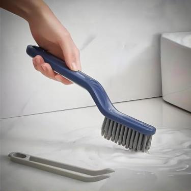 Imagem de Escova Multiuso 2 em 1 com Pinça Embutida – Escova de Limpeza para Rejunte, Cantos e Frestas | Ideal para Cozinha, Banheiro e Carro (Branco)