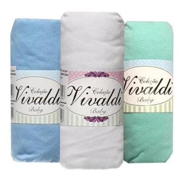 Imagem de Kit 3 Lençol de Berço Americano 130x70 cm 100% Algodão coleção Vivaldi