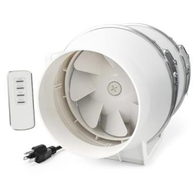 Imagem de Voltset Ventilador de duto de 15 cm, exaustor de ventilação em linha com controle remoto, ventilador de ar de alta eficiência de admissão de duto de 390 CFM para ventilação de banheiro, cozinha