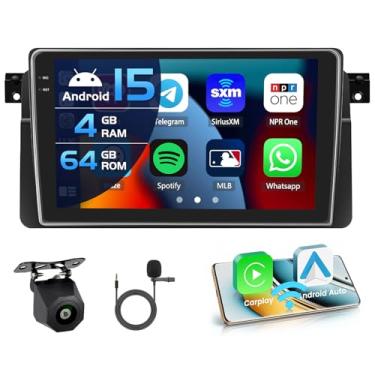 Imagem de Inefala Câmera reserva 4G 64G para BMW E46 M3 1998-2006 Radio CarPlay 22.9 cm Incell Touchscreen Estéreo para carro Android 15 Android Auto Bluetooth 5.0 GPS WiFi
