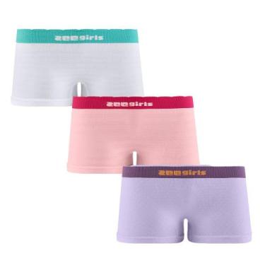 Imagem de Kit 3 Calcinhas Boxer Infantil Sem Costura Zee Rucci, M
