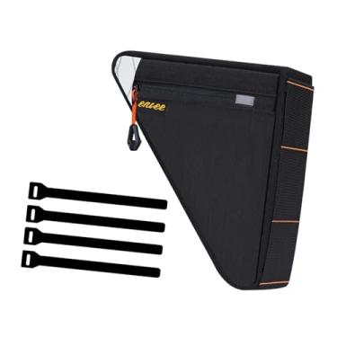 Imagem de Baoblaze Bolsa triangular para quadro de bicicleta, bolsa multiuso resistente à água para tubo superior com alças para bicicletas de estrada, Preto