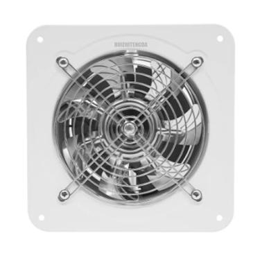 Imagem de 6 polegadas exaustor ventilador de garagem montado na parede, 220V ventilador de metal porão exaustor ventiladores para cozinha, banheiro, quarto, sala de estar (branco)