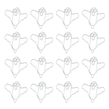 Imagem de 30 peças de clipes de papel com tema de Halloween criativo abóbora fantasma chapéu de bruxa clipes de marcador de página em caixa clipes de notas de metal marcadores de livro clipes de fotos para