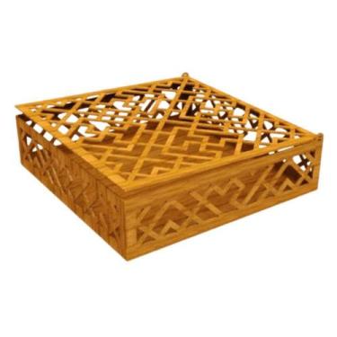 Imagem de Bandeja Vazada Com Tampa Em Mdf - LENOBRE