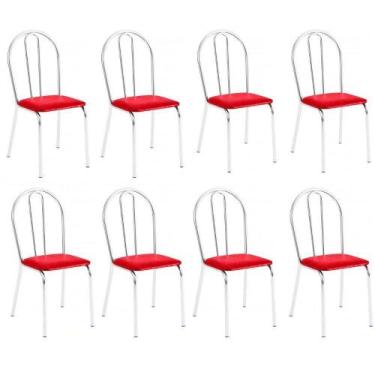Imagem de Kit 8 Cadeiras Lisboa Cromada Para Cozinha Ou área Gourmet-assento Sin
