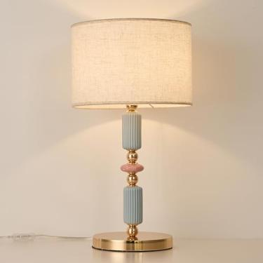 Imagem de FALINNEAD Abajur de vidro branco leite candeeiro de mesa moderno de metal com interruptor de cabo de tomada para quarto, sala de leitura