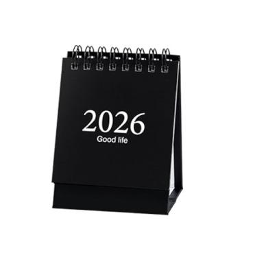 Imagem de Mini calendário de mesa, calendário pequeno 2023-2024 - agosto de 2023 a dezembro de 2024 Calendário de mesa flip vertical com adesivos (preto)