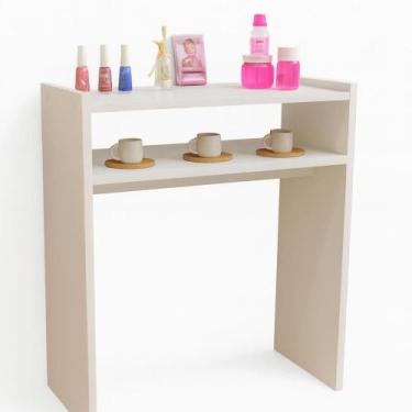 Imagem de Mesinha Manicure P/ Salão Esmalte Estufa Unha Gel Prateleira Cor Branc