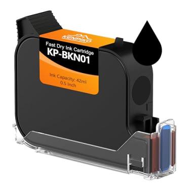 Imagem de Kenpiko Cartucho de tinta preto de secagem rápida de 12,7 mm KP-BKN01 para impressora a jato de tinta portátil KP-N01, cartucho de tinta de secagem rápida solvente de 42 ml - preto