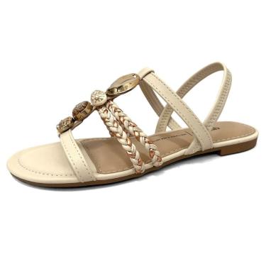 Imagem de Sandália Feminina Rasteira Adornada com Pedrarias Dakota