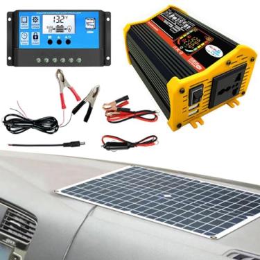 Imagem de Gerador Solar Thaely - 6000W com Inversor de Energia Solar e Painel - Inversor de Carro com Adaptador USB e Bateria de Lítio Móvel para Acampamento