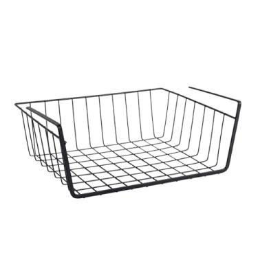 Imagem de Fenteer Prateleira para armário, armazenamento, espaço extra, suporte para temperos para banheiro, quarto, armário de cozinha, Preto, L