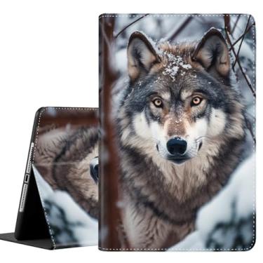 Imagem de Capa para iPad 10.2 2021 iPad 9ª geração/iPad 2020 8ª geração/iPad 7ª geração 2019, capa protetora durável à prova de choque para 10,2 polegadas, lobo da neve