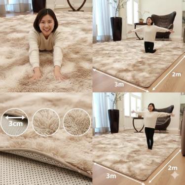 Imagem de Tapete Felpudo Shaggy Luxo 3,00x2,00 Antiderrapante Macio Decorativo