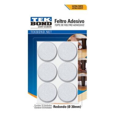Imagem de Feltro Adesivo Redondo 30Mm Branco Tek Bond