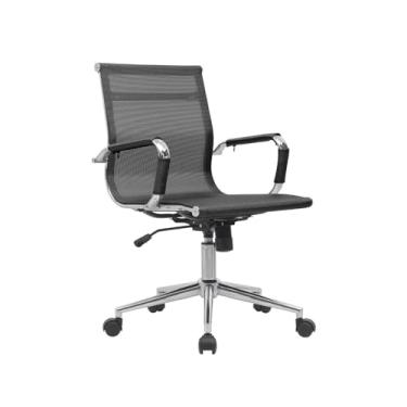 Imagem de Cadeira Diretor Ergonômica e Confortável com Encosto em Tela Mesh - Design Executivo Braços e Base Cromados - Preta