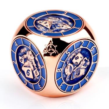 Imagem de HTSHO DND Dice Spinner, 7 in 1 Metal DND Spinner Dice for Dungeons and Dragons, D and D Dice for MTG RPG D&D (Rose Gold)