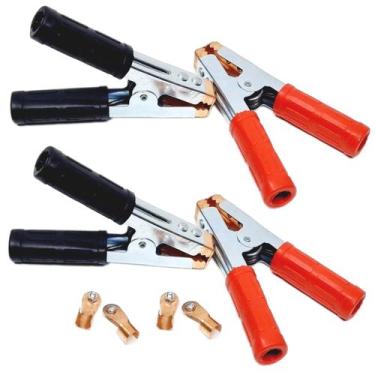 Imagem de 2 Pares Garra Jacaré Grande 2000A Para Cabo Chupeta Bateria - FORGED
