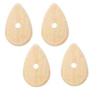 Imagem de SHUNGXINYI 4 peças de costelas de cerâmica de madeira (10,2 cm x 6,5 cm) – ferramentas de escultura de cerâmica de argila, ideal para acabamento, modelagem, suavização e remoção de marcas de dedos