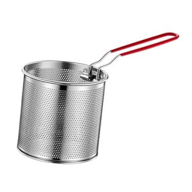 Imagem de Gralara Cesta de fritadeira de aço inoxidável, cesta de fritura de cozinha, malha de arame, utensílios de mesa multiuso, escorredor de alimentos para batatas