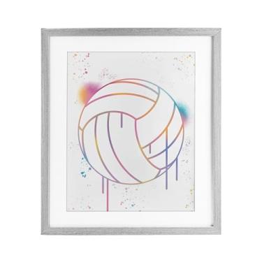 Imagem de Stupell Industries Impressão emoldurada cinza de voleibol grafite sob vidro, design por Marcus Prime, 40 x 33