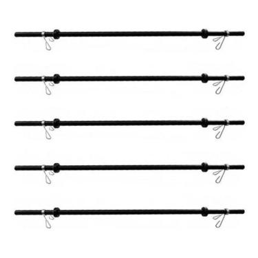 Imagem de Kit 5 Barras Para Body Pump Musculação Academia Presilhas