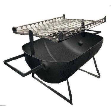 Imagem de Mini Churrasqueira Portátil Churrasco Carvão Prática Praia