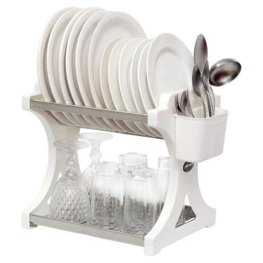Imagem de Escorredor De Pratos Alto Inox 12 Pratos