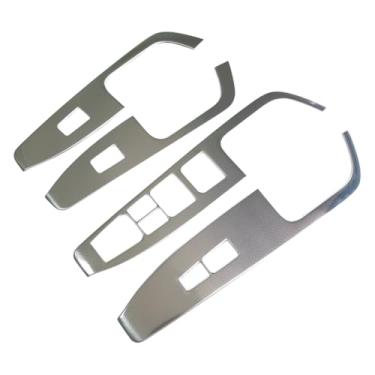 Imagem de AOKIO Compatível com Hyundai Elantra 2017 2018 2019 Tampa do painel de interruptor de janela de porta (cor prata da porta traseira sem botões de aquecimento do assento)