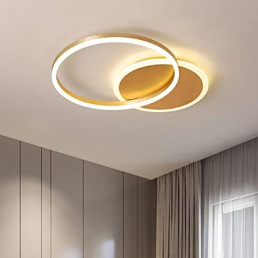 Imagem de Luminária de teto LED moderna, luminária de teto embutida, abajur de acrílico, lustre com controle remoto, iluminação de teto, lustre redondo moderno e chique para sala de 's, quarto/branco/