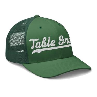 Imagem de Chapéu de caminhoneiro Table Grove boné de beisebol bordado com texto vintage malha esportiva swoosh presente lembrança chapéu IL, Evergreen, tamanho �nico