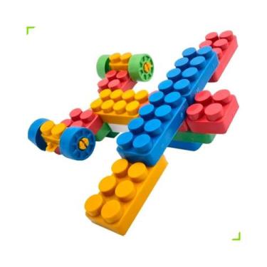 Imagem de Blocos de Montar 308 Peças Educativo Infantil Crie e Brink