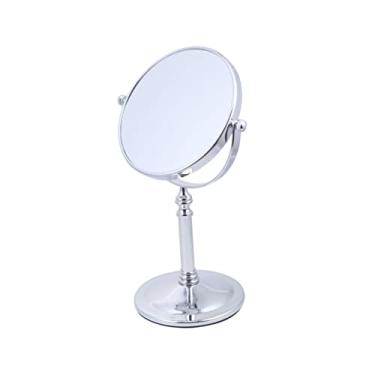 Imagem de TLTDSMY 1 espelho de maquiagem com ampliação de LED, espelho de rotação de 360 graus, espelho cosmético de dupla face, espelho dourado, mesa de maquiagem, espelho de maquiagem de LED, espelho de mesa