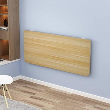 Imagem de FLSXC Mesa dobrável montada na parede mesa de computador mesa flutuante para estudo, cozinha, jantar, bar estável resistente (cor: preto, tamanho: 30 x 60 cm)