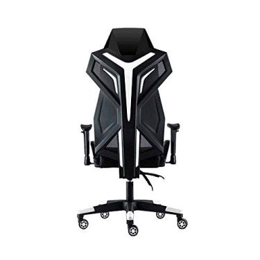 Imagem de Videogame de computador com almofada lombar removível ergonomia jogo de levantamento de computador corrimão estilo de corrida couro PU com encosto alto feito de escritório