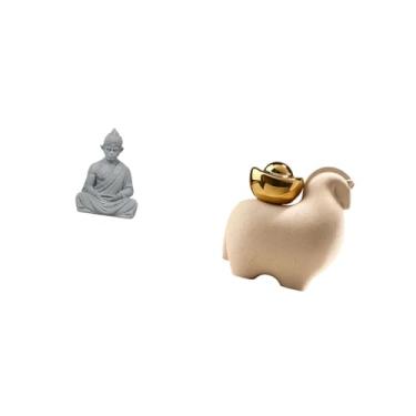 Imagem de Fenteer Estátua de Animal em Miniatura de Macaco Buda, Escultura de Sol Wukong, Decoração de Mesa, Decoração Criativa para Casa, Fengshui Chinês, Colecionável