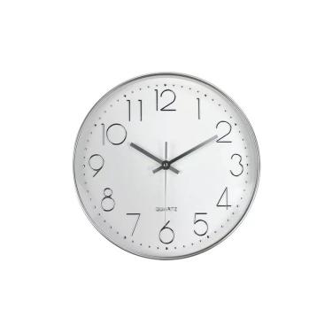 Imagem de Relógio de parede mural decorativo 30cm redondo branco