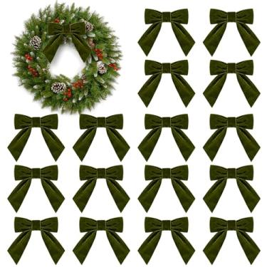 Imagem de 20 peças de enfeites de laço de veludo para árvore de Natal 11,4 cm vintage pequenos laços de fita de veludo para artesanato guirlanda guirlanda embrulho de presente chá de bebê festa casamento