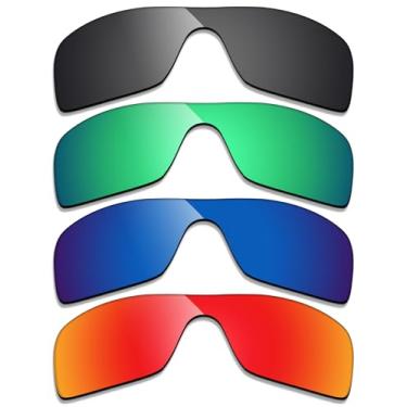 Imagem de Alphax 4 pares de lentes polarizadas de substituição para óculos de sol Oakley Radar Plate OO9495D - preto + verde + vermelho + água profunda